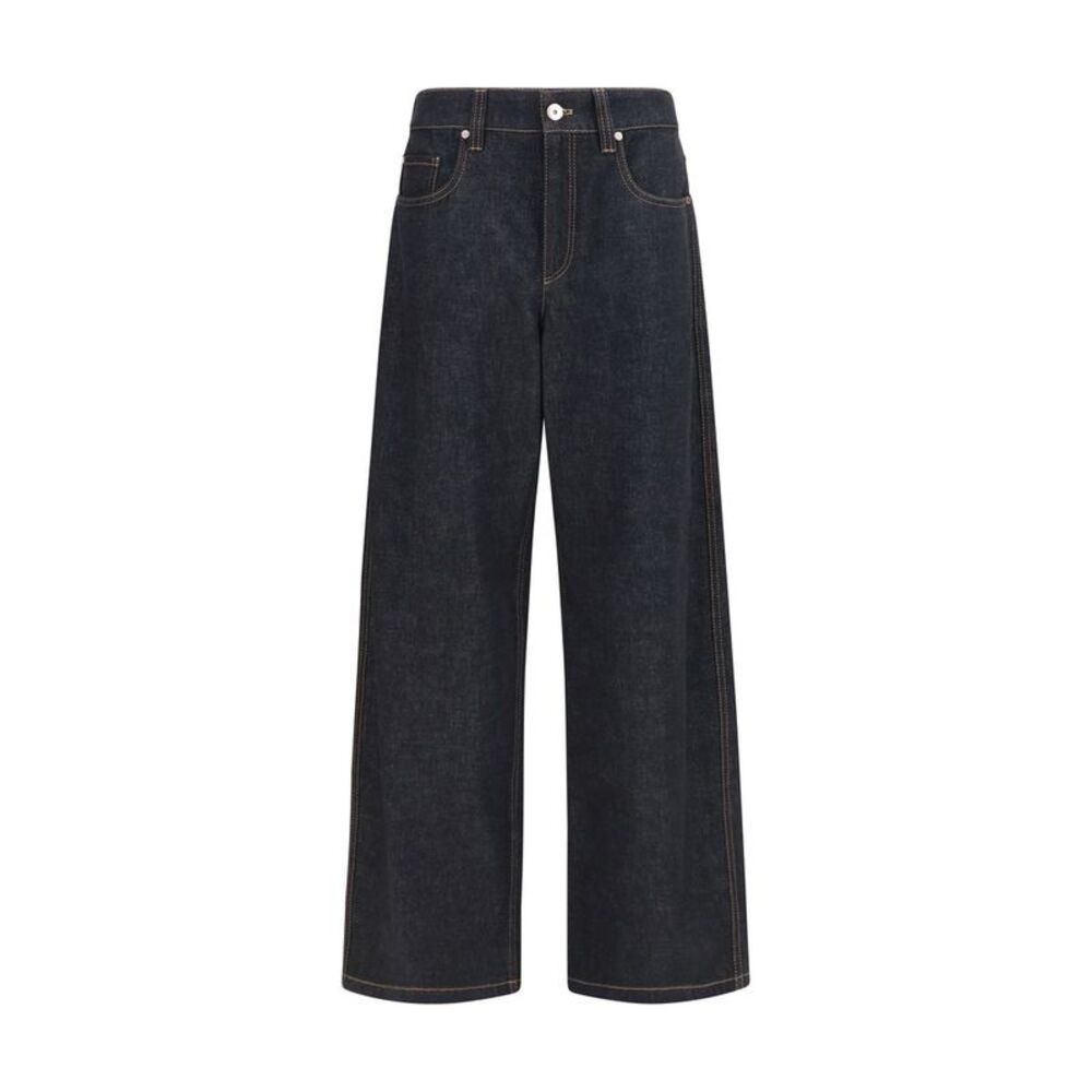 Brunello Cucinelli Blue Cotton Straight-Leg Women's Jeans